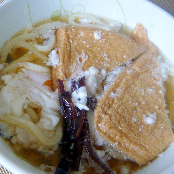 ♥　きくらげ＆卵入りきつねうどん　♥